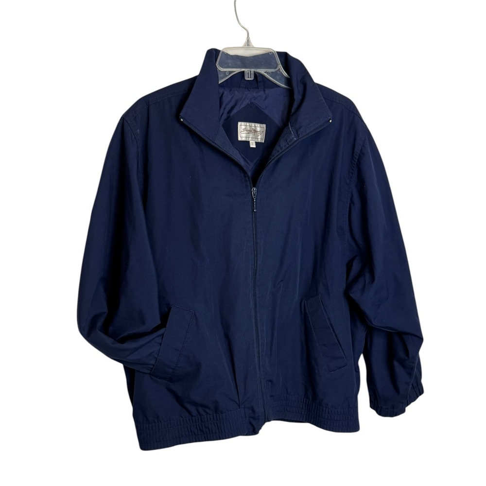 Giorgio Morandi Mens Navy Blue Full Zip Lightweight Windbreaker Jacket Large